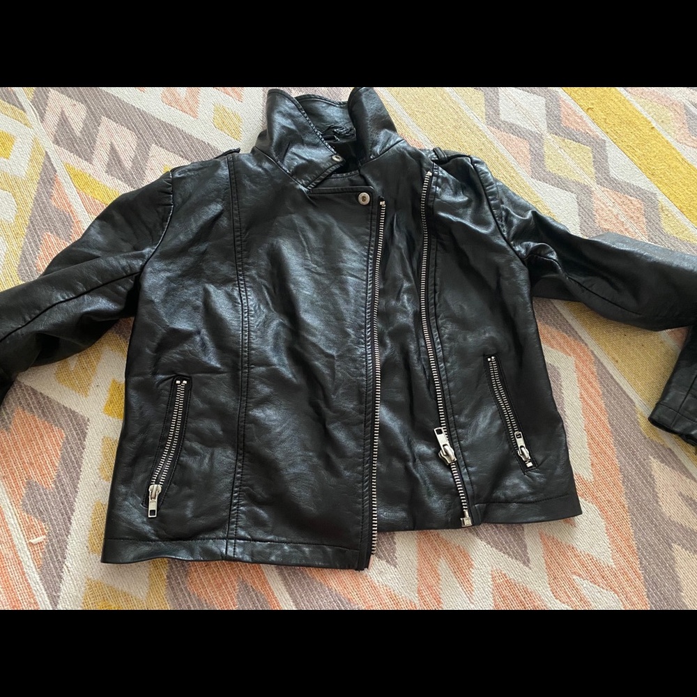 Small black leather jacket